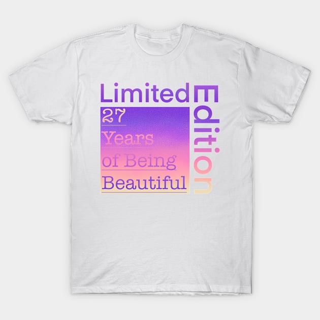 27 Year Old Gift Gradient Limited Edition 27th Retro Birthday T-Shirt by Designora